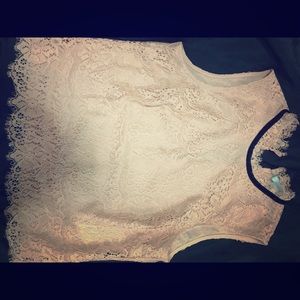 Dusty rose/pink fringe hem tank top
